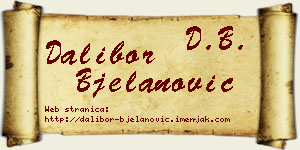 Dalibor Bjelanović vizit kartica